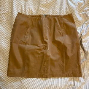 Free People faux suede camel mini skirt